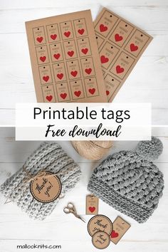 free printable valentine's day gift tags with hearts on them and the tag is next to it