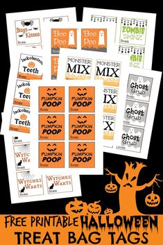 free printable halloween treat bag tags