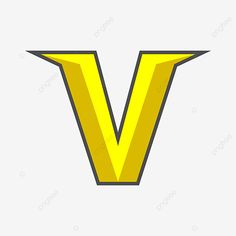 the letter v is made up of yellow letters, font, alphabet, logo png and psd