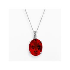 Shimmering diamond accents and a lab-created ruby stone give this oval pendant an elegant look. Click on this JEWELRY & WATCHES GUIDE to learn about fit, styles, materials and more! Pendant Details: Pendant length: .59-in. Chain length: 18-in. Clasp: spring-ring Metal: rhodium-plated sterling silver Diamond Details: Carat total weight: less than 1/10 Cut: round Color: I-J Clarity: I2-I3 Setting: prong Stone Details: Stone type: lab-created ruby Cut: oval Setting: prong Image(s) may be enlarged t Oval Fine Jewelry For Valentine's Day, Formal Oval Necklace With Accent Stones, Classic Oval Ruby Necklace, Elegant Red Oval Pendant Jewelry, Oval Cubic Zirconia Jewelry For Valentine's Day, Oval Gemstone Jewelry For Valentine's Day, Red Oval Cubic Zirconia Jewelry, Valentine's Day Oval Gemstone Jewelry, Formal Necklace With Oval Pendant And Accent Stones