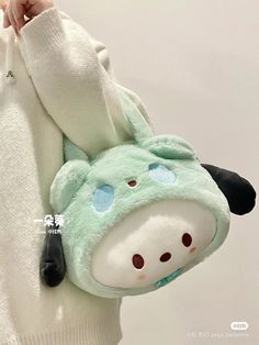 💛💛💚💚 Pochacco Plushie, Kawaii Handbags, Kuromi Melody, Handbags Large, Melody Cinnamoroll, Kawaii Sanrio, Dog Bag, Doll Shop