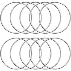 a set of six circular rings on a white background