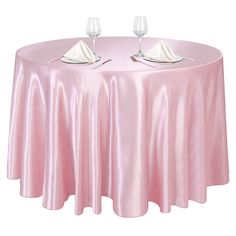 PRICES MAY VARY. 120 inch round light pink satin tablecloth provides ample coverage for tables up to 18 persons, adding elegance for your event Smooth, wrinkle-free satin fabric with bright sheen is soft to touch yet durable and reusable for long term use Elegant solid light pink complements variety of table settings; round shape with finished edges suits round tables Use alone as table overlay or with napkins, placemats to decorate dining, tea, side tables for enhanced decor Suitable for weddin Table Decor For Wedding, Wedding Banquet Table, Banquet Table Decorations, Satin Tablecloth, Decor For Wedding, Romantic Wedding Receptions, Birthday Table Decorations, Stained Table, Banquet Table