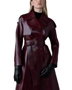 Mackage Carmela Leather Trench Coat Chanel Loafers, Uniform Ideas, Moodboard Inspo, Leather Suit, Fashion Moodboard, Red Trench Coat, Winter Chic, Leather Trench, Kawaii Style