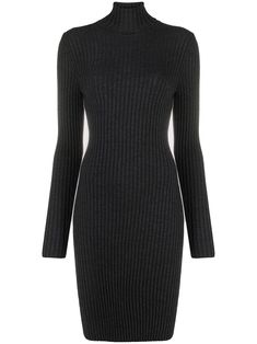 Turtle Neck Dresses, Turtle Neck Dress Outfit, Black Bodycon Dress Outfit, Black Knitted Dress, Knit Turtleneck Dress, Knitted Dress Outfit, Rare Dress, Noble Lady, Grey Knit Dress