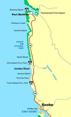 a map showing the route to port renin and its location on the north coast