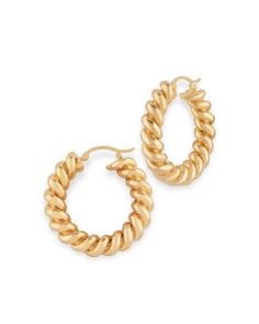 Bloomingdale's Fine Collection Medium Spiral Twist Hoop Earrings in 14K Yellow Gold Jewelry Design Ideas, Fine Jewelry Design, Twist Hoop Earrings, Yellow Gold Jewelry, Girly Jewelry, Gold Hoop, Beauty Accessories, Gold Hoop Earrings, Free Jewelry