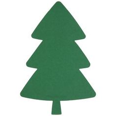 a green christmas tree cutout on a white background