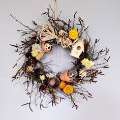 Easter & Spring Wreath DIY Kit - The Danes Spring Wreath Diy, Seasonal Branches, Forest Crafts, Wreath Kit, Easter Spring Wreath, Diy Spring Wreath, Vine Wreath, Birdhouse Designs, Wreath Diy