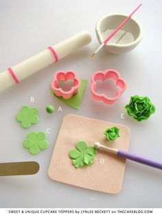 the cookie cutters are being used to make st patrick's day treats for kids