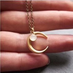 Crescent Moon Moonstone Chain Necklace · KoKo Fashion · Online Store Powered by Storenvy Pinterest Pretty, Online Fashion Stores, Crescent Moon, Pretty Things, Crescent, Moonstone, Chain Necklace, Online Store, Fashion Jewelry