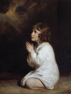 size: 12x9in Photographic Print: The Infant Samuel Praying by Joshua Reynolds : Joshua Reynolds, Thomas Gainsborough, Children Praying, Dante Gabriel Rossetti, John Everett Millais, Biblical Art, Oil Painting Reproductions, Catholic Art, Classical Art