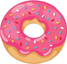 a donut with pink icing and sprinkles