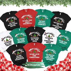 christmas t - shirts with the words best life to eat cookies on them