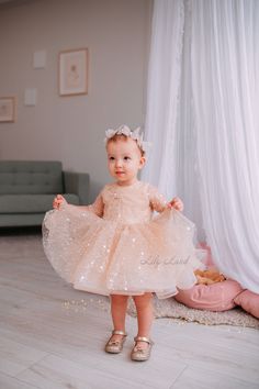 Pink Tulle Holiday Dress For Party, Cute Long Sleeve Princess Dress For Baptism, Long Sleeve Princess Fairy Dress For Party, Cute Long Sleeve Tutu Dress For Party, First Birthday Princess Dress With Long Sleeves, Princess Tutu Dress For Party, Princess Style Tutu Dress For Party, Long Sleeve Princess Dress For First Birthday, Princess Style Long Sleeve Dress For First Birthday