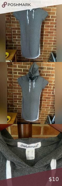 Charlotte Russe Hooded Sporty Mini-Dress Sporty Dress, Mini Dress Shop, Charlotte Russe, Piping, Double Layer, Heather Grey, Dress Es, Dresses Skirts, Mini Dress