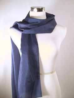 "IMPORTANT - Read all \"ITEM DETAILS\" before ordering. .Long Scarf - Crinkled Silky Satin Scarf - Royal Blue Scarf - Dark Blue Scarf - Dressy Scarf Use it to dress up a ho-hum outfit. Or, for fun, give some pizzazz to an everyday T-shirt or tank. ** Choice of squared or tapered ends. ** NOTE: When ordering please specify \"squared\" or \"tapered\" ends for your scarf. If there is none specified, squared will be sent. This lightweight, crinkled, silky satin like fabric is great for draping. Roya Scarf Pose Reference, Cool Scarf Outfit, Vigilante Bakugou, Steampunk Scarf, Scarf Reference, Rose Winters, Fantasy Scarf, Magical Outfits, Fabric Reference