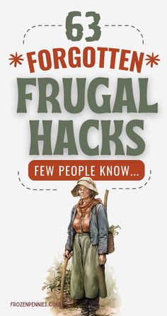 the front cover of 52 forgotten frugal hacks, with an image of a man