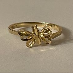 Stamped 14k Gold Butterfly Ring Size About 6.25 Gold Butterfly Ring, Ring My Bell, Dainty Rings, Pretty Accessories, Dope Jewelry, Butterfly Ring, Chunky Rings, Ring Color, Gold Butterfly