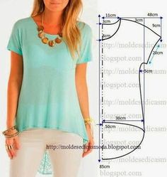 a woman wearing a dress and necklace next to an image of the measurements for her shirt