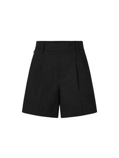 MO&Co. Women's Wool Tailored Shorts These shorts are tailored with exquisite craftsmanship, crafted from luxurious wool and featuring a relaxed silhouette. With a high-rise waistband and belt loops, the shorts are adorned with an elegant front pleat design and a side zipper closure. Encapsulating sophisticated style, these shorts are the perfect addition to any chic wardrobe. Features : - High waist with belt loops- Pleated front design- Side zip closure Code: MBC3SOT013The back length of size S Formal Shorts Women, Elegant Shorts, Grey Short Dress, Formal Shorts, Smart Shorts, Chic Wardrobe, Spring Valley, Female Shorts, Tailored Shorts