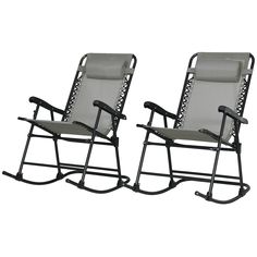 two black and white rocking chairs on a white background