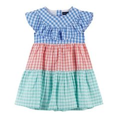 Take her wardrobe to the next level with our collection of dresses for girls. This Baby Girls Multi Color Gingham Dress is twirl-worthy and fun! This girls dress features a multi colored gingham print through out and ruffled bib for some added glam! Multicolor Ruffle Twirl Dress For Playdate, Multicolor Ruffled Twirl Dress For Playdate, Casual Multicolor Twirl Dress For Spring, Multicolor Twirl Dress For Summer Playdate, Multicolor Twirl Dress For Playdate In Summer, Cute Short Sleeve Gingham Dress, Cute Multicolor Twirl Dress For Spring, Cute Gingham Dress With Short Sleeves, Cute Plaid Short Sleeve Dress