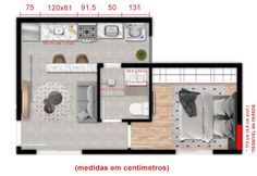 the floor plan for a small apartment