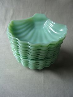 Fire King Jadeite Shell Dishes Fire King Dishes, Grilled Scallops, Vaseline Glass