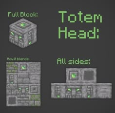 an image of some type of game with text that reads, totem head all sides