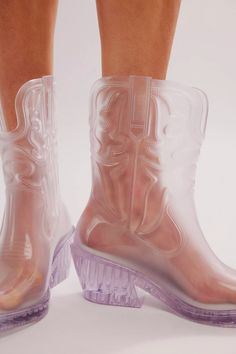 Melissa Texas Boots | Free People Transparent Boots, Texas Boots, Western Style Boots, Mesh Shoes, Chunky Block Heels, Cowboy Boot, Boho Clothing, Boho Outfits, Western Fashion