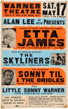 an old concert poster with the names of some famous bands and their dates on it