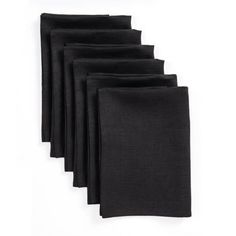 six black napkins on a white background