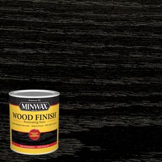 Minwax Wood Finish is a penetrating, oil-based stain that enhances wood grain with rich color in just one coat. Ideal for unfinished wood furniture, cabinets, doors, trim, molding and hardwood floors. Minwax Wood Finish Oil-based True Black Semi-transparent Interior Stain (1-quart) | 700514444 Unfinished Wood Furniture, Custom Family Signs, Oil Based Stain, Dark Walnut Stain, Coat Rack Wall, Black Oil, Wood Stain, Black Stains, Walnut Stain