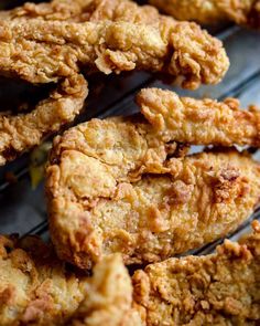 some fried food is cooling on a rack