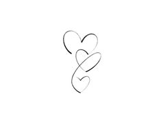 two hearts are drawn in the shape of a s