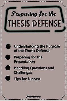 a poster with the words preparing for the thesis defense