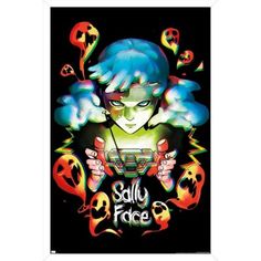 a poster with an image of a woman holding a cell phone in her hand and the words sully face on it