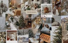 a collage of photos with christmas decorations