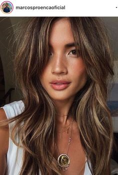 Hair Color Flamboyage, Brunette Ombre, Brunette Balayage, Balayage Brunette, Curtain Bangs, Brown Hair Colors, Brunette Hair, Ombre Hair, Brunette Hair Color