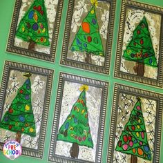 christmas stained glass pictures are displayed on a green background with the words, christmas stained glass pictures