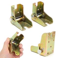 four different types of brackets are shown in this image, one is holding the other