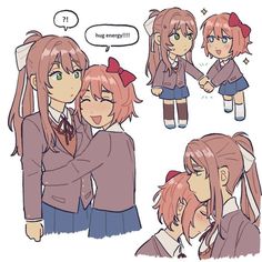 Ddlc Sayori X Monika, Monika X Yuri, Sayori X Monika, Monika X Sayori, Sayori Fanart, Ddlc Memes, Good Horror Games, Psychological Horror, Doki Doki