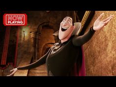 the animated character is dressed in black and has his arms spread out as he stands next to a wall