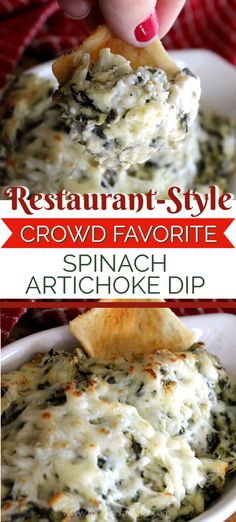 spinach artichoke dip is an easy and delicious appetizer