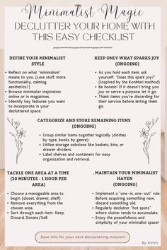 the printable checklist for minimalist manage declutter your home with this easy checklist