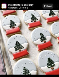 decorated cookies in the shape of christmas trees