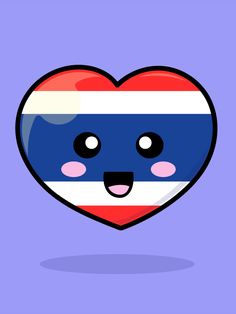 a heart with the flag of costa in it's center, and an emoticive face