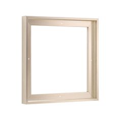 an empty wooden frame hanging on the wall