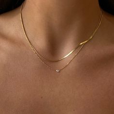 16-18" adjustable solid 14k yellow gold necklace with a lab grown diamond. handmade with recycled metals in the usa. Dainty Gold Necklace Long, Luxury Gold Solitaire Necklace For Everyday, Luxury Oval Jewelry With Delicate Chain, Gold Girl, Dope Jewelry, Classy Jewelry, Jewelry Essentials, Stacked Jewelry, Jewelry Lookbook